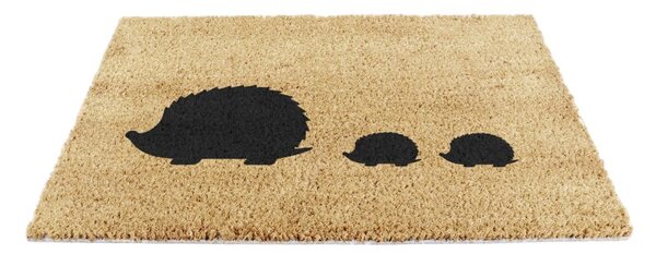 Zerbino in fibra di cocco 40x60 cm Hedgehog Family - Artsy Doormats