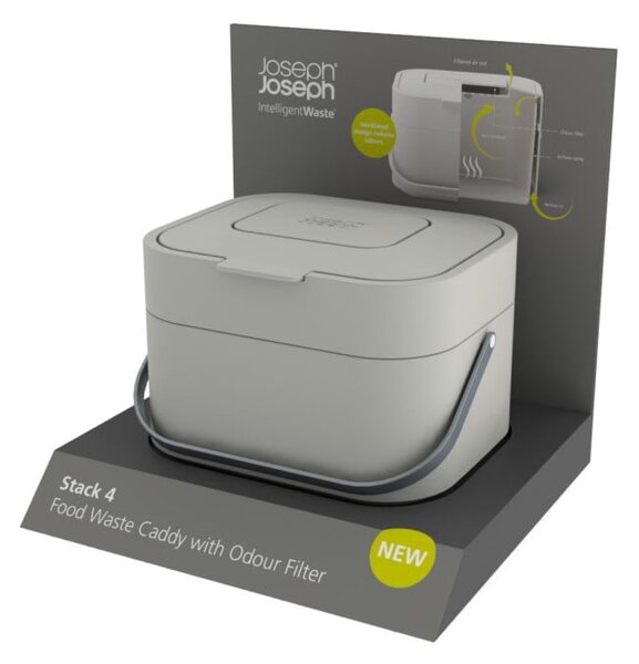 Contenitore grigio per rifiuti compostabili 4 l Intelligent Waste - Joseph Joseph