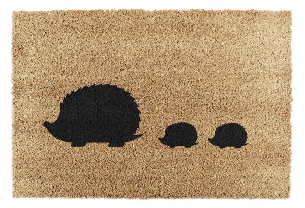 Zerbino in fibra di cocco 40x60 cm Hedgehog Family - Artsy Doormats