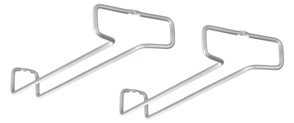 Set di portabicchieri da vino da parete argentati in acciaio 2 pz Rail – Metaltex