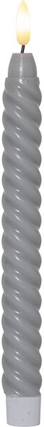 Set di 2 candele LED in cera grigia, altezza 25 cm Flamme Swirl Antique - Star Trading