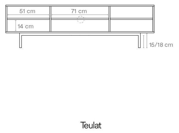 Tavolo TV bianco 180x52 cm Sierra - Teulat