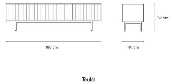 Tavolo TV bianco 180x52 cm Sierra - Teulat