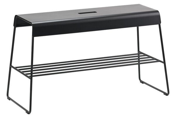 Scarpiera nera in metallo con panca A-Bench - Zone