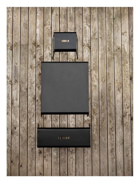 Scarpiera nera in metallo con panca A-Bench - Zone