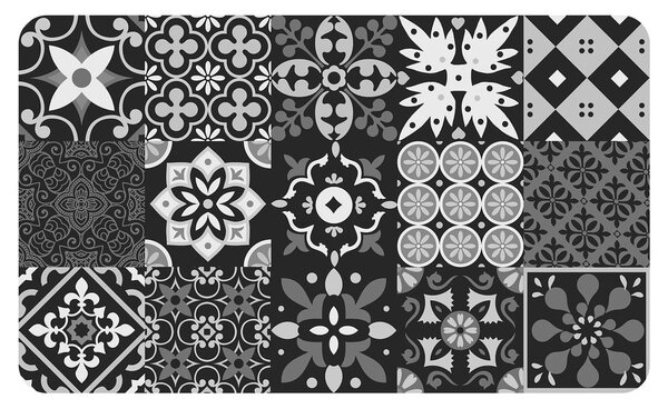 Tappeto nero in PVC 45x75 cm Salou – douceur d'intérieur