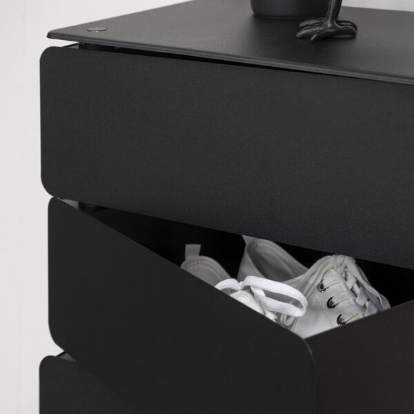 Cassettiera nera in metallo 37x72x26 cm Joey – Spinder Design
