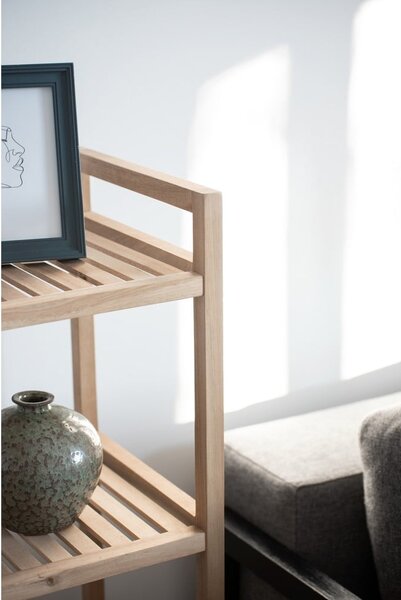 Scaffale da bagno in legno di acacia con quattro ripiani su ruote 35x110 cm Acina - Wenko