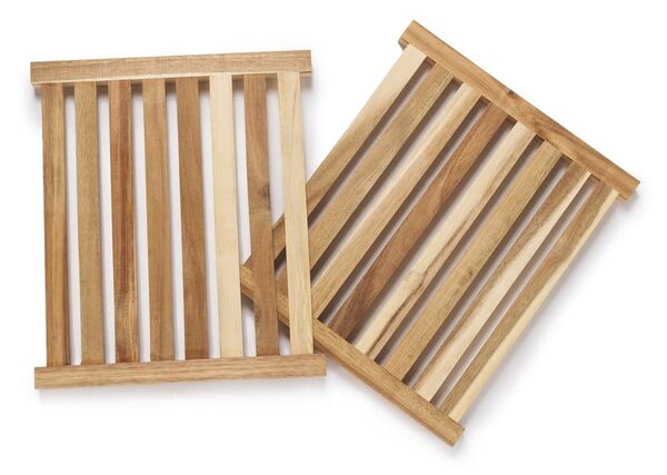 Scaffale da bagno in legno di acacia con quattro ripiani su ruote 35x110 cm Acina - Wenko