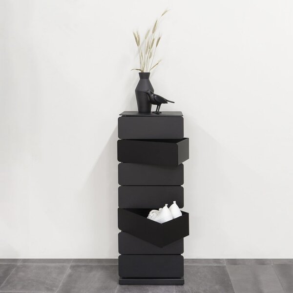 Cassettiera nera in metallo 37x99x26 cm Joey – Spinder Design