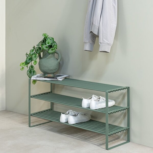 Scarpiera verde polveroso in metallo 100x48,5x29 cm Rex – Spinder Design