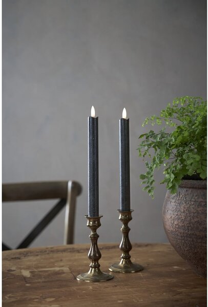 Set di 2 candele di cera LED nere, altezza 25 cm Flamme - Star Trading