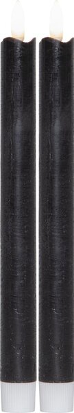 Set di 2 candele di cera LED nere, altezza 25 cm Flamme - Star Trading