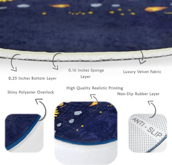 Tappeto per bambini in blu scuro ø 80 cm Comfort – Mila Home