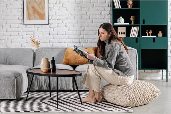 Pouf cuscino rosso mattone in maglia - Bonami Essentials