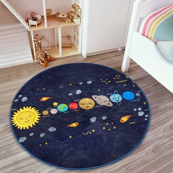 Tappeto per bambini in blu scuro ø 80 cm Comfort – Mila Home