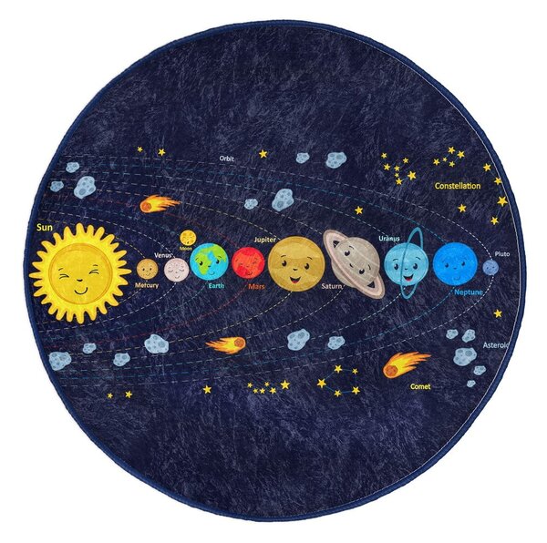 Tappeto per bambini in blu scuro ø 80 cm Comfort – Mila Home