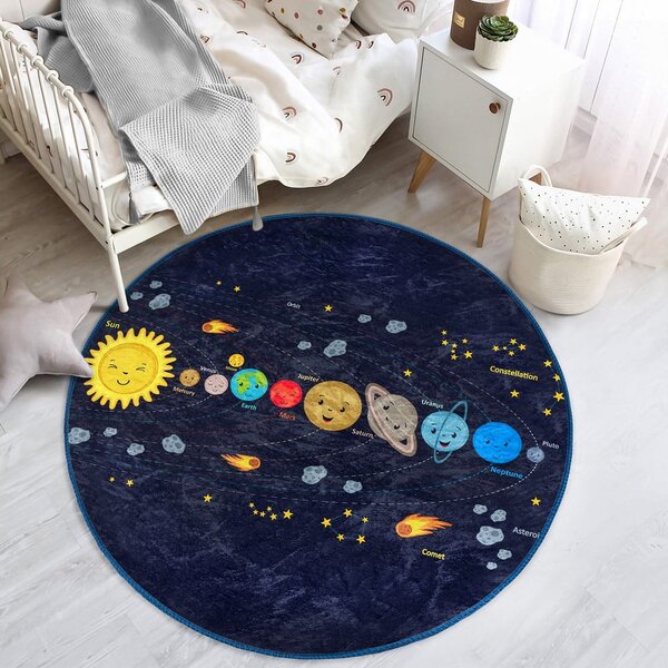 Tappeto per bambini in blu scuro ø 80 cm Comfort – Mila Home