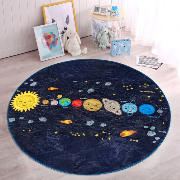 Tappeto per bambini in blu scuro ø 80 cm Comfort – Mila Home