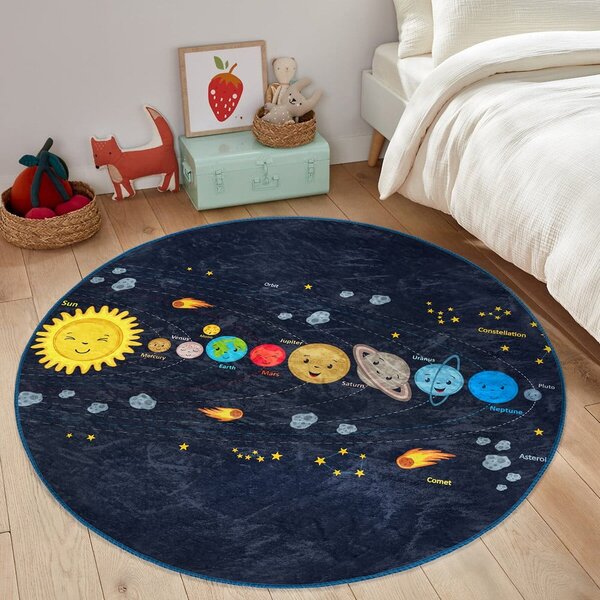 Tappeto per bambini in blu scuro ø 80 cm Comfort – Mila Home