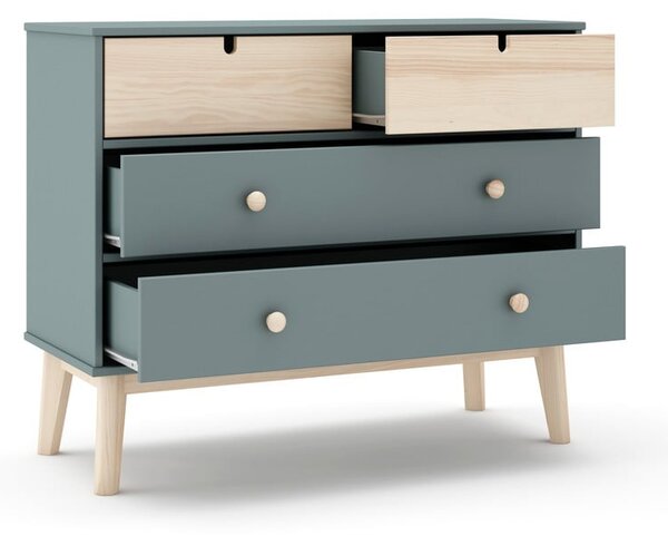 Cassettiera per bambini verde polveroso 100x81x40 cm Estefania – Marckeric