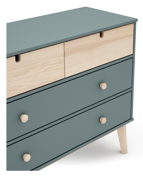 Cassettiera per bambini verde polveroso 100x81x40 cm Estefania – Marckeric