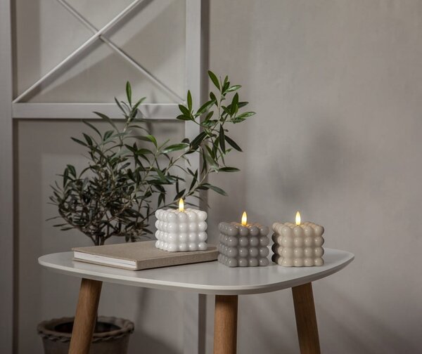 Candela LED in cera beige, altezza 9,5 cm Flamme Dot - Star Trading