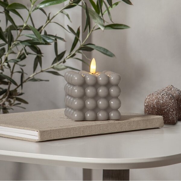 Candela LED in cera grigia, altezza 9,5 cm Flamme Dot - Star Trading