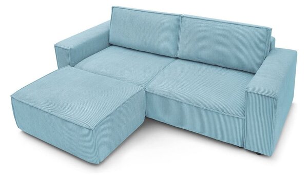 Divano color menta allungabile/con contenitore con rivestimento in velluto a coste 245 cm Nihad – Bobochic Paris