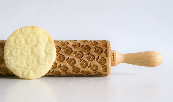 Rullo per pasta in legno goffrato Apples - Valek