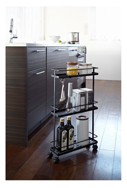 Carrello portaoggetti nero in metallo 38x66 cm Tower – YAMAZAKI