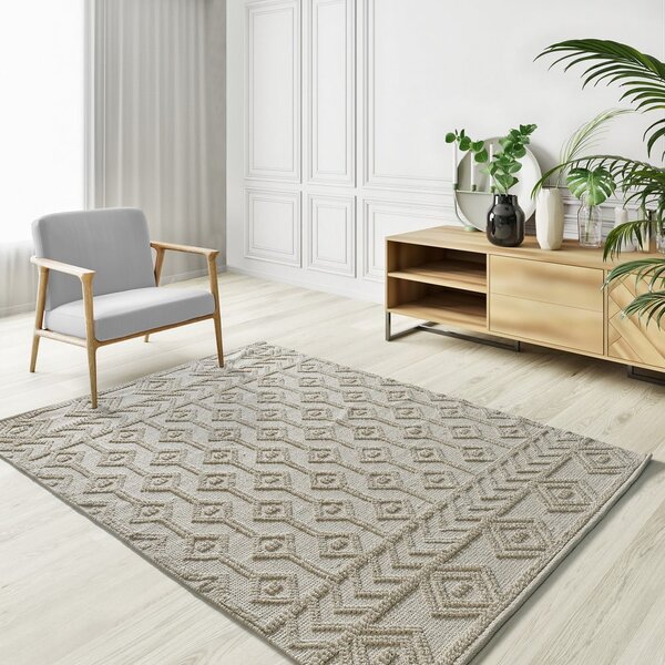 Tappeto color crema in cotone riciclato lavabile/tessuto a mano 80x120 cm Pamuk – Universal