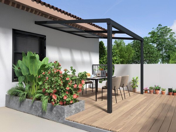 Casetta per terrazzo addossata con tetto scorrevole 9 m² Antracite - IZEDA
