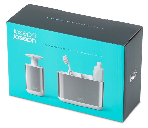 Set di accessori da bagno in acciaio inox in argento EasyStore - Joseph Joseph