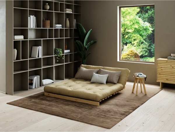 Divano letto in lino beige 160 cm Roots - Karup Design