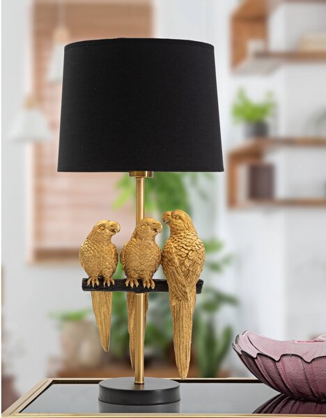Lampada da tavolo nera Parrots - Mauro Ferretti
