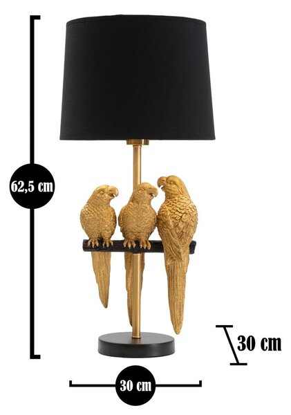 Lampada da tavolo nera Parrots - Mauro Ferretti