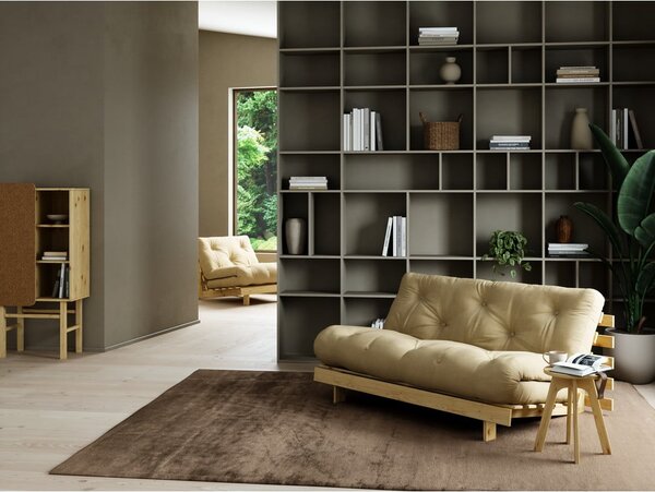 Divano letto in lino beige 160 cm Roots - Karup Design