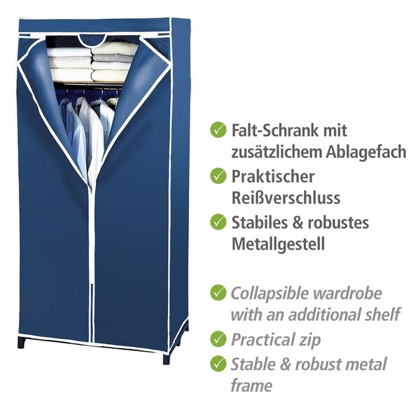 Armadio in tessuto blu 75x160 cm Air - Wenko