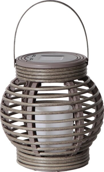 Lanterna solare a LED marrone adatta all'esterno, altezza 16 cm Rotang - Star Trading