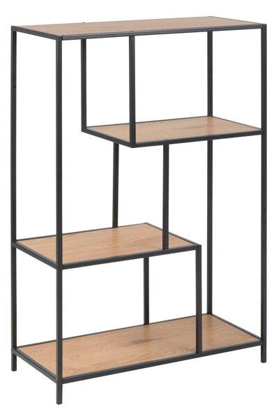 Libreria in rovere nero/naturale 77x114 cm Seaford - Actona