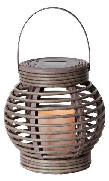 Lanterna solare a LED marrone adatta all'esterno, altezza 16 cm Rotang - Star Trading
