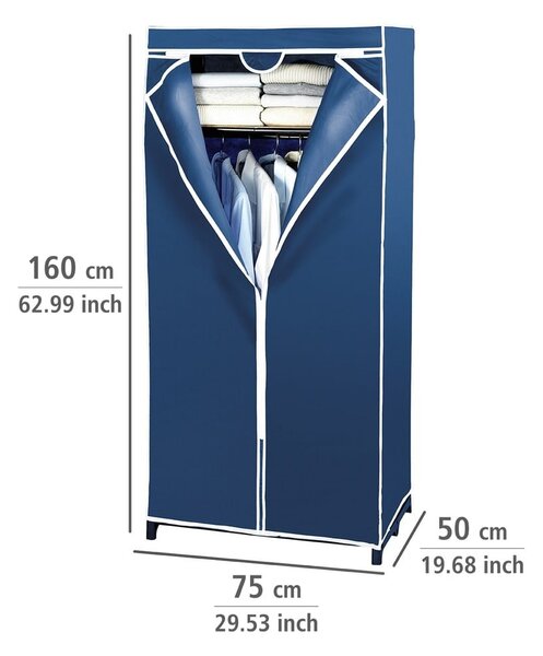 Armadio in tessuto blu 75x160 cm Air - Wenko