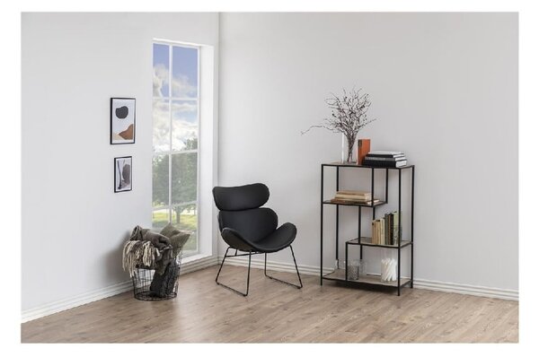 Libreria in rovere nero/naturale 77x114 cm Seaford - Actona