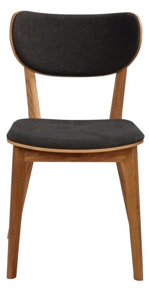 Sedia da pranzo in rovere marrone con seduta grigio scuro Cato - Rowico