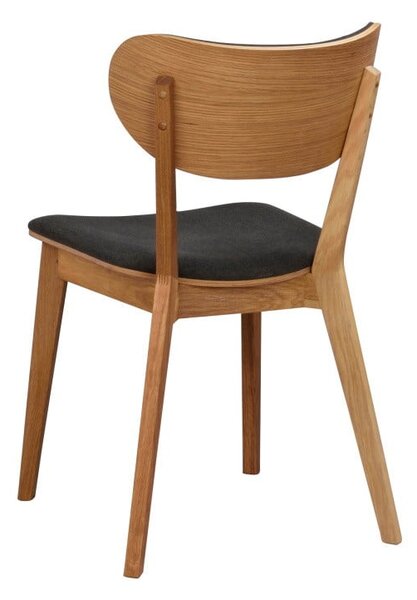 Sedia da pranzo in rovere marrone con seduta grigio scuro Cato - Rowico