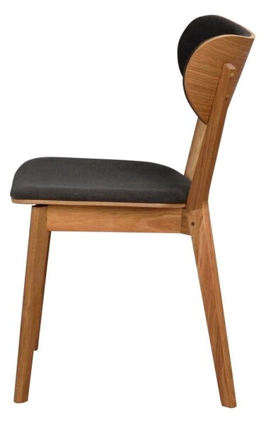 Sedia da pranzo in rovere marrone con seduta grigio scuro Cato - Rowico