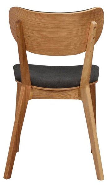 Sedia da pranzo in rovere marrone con seduta grigio scuro Cato - Rowico