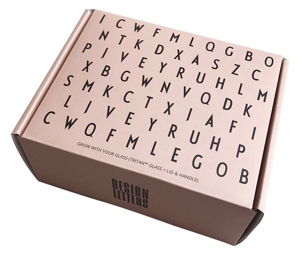 Tazza per bebè rosa Cresci con la tua tazza Grow with Your Cup - Design Letters
