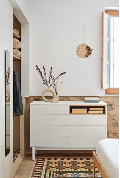 Cassettiera color crema 120x90x40 cm Corvo – Teulat